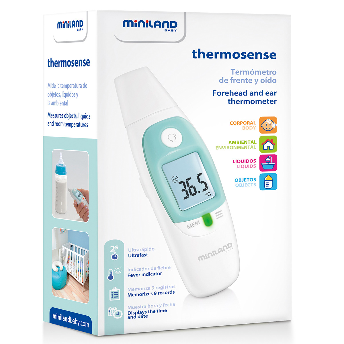 Termómetro de Contacto Miniland Baby Thermosense Mint - Lleó