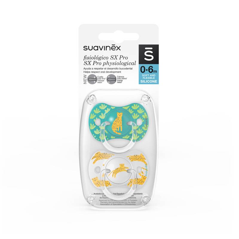 Suavinex Chupete Wonder Intense con Tetina Fisiológica Sx Pro Silicona 0-6m  Verde